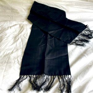 Black silk opera scarf, Burma Bibas brand.